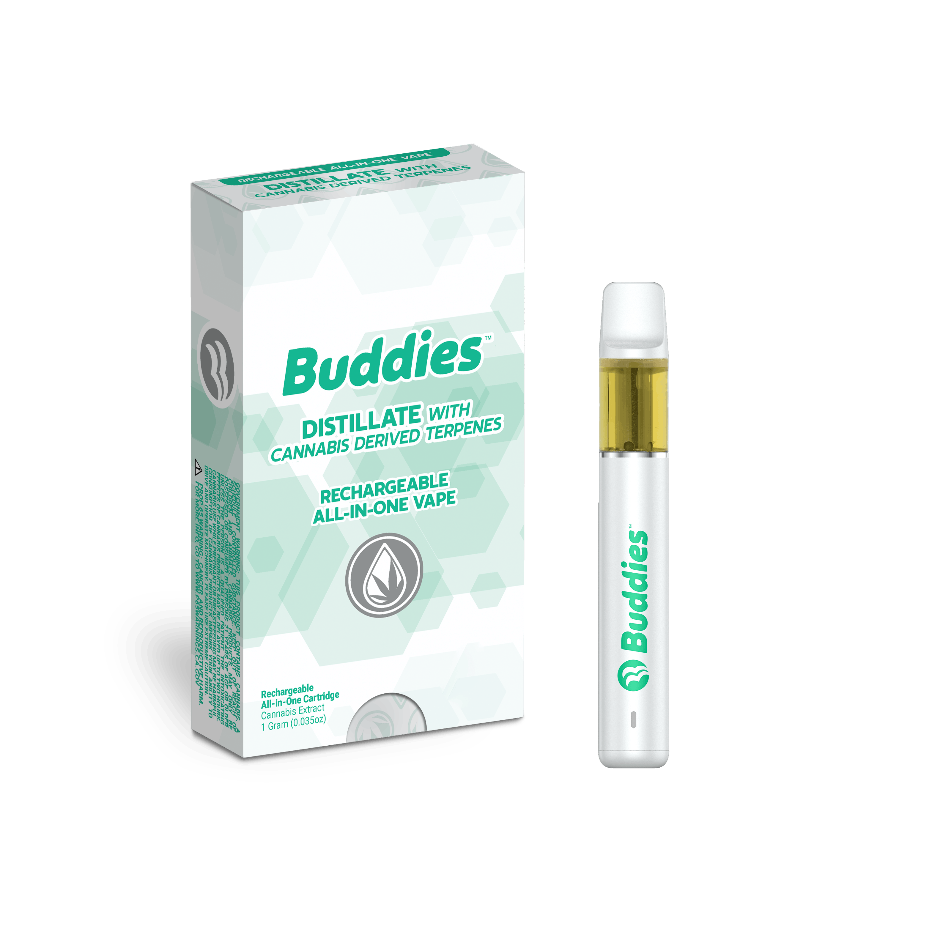 Distillate + CDT Moonshine Punch 1g AIO Vape (H) - Buddies Brand