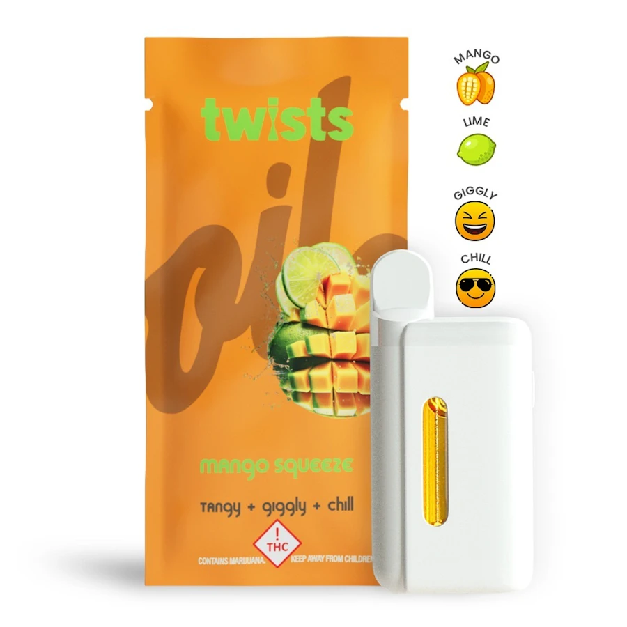 Mango Squeeze Flavor - "Twists" AIO 'Tanker' (4g) - by Oil® — disposable listed on the Herbs 4 You menu