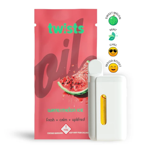 Watermelon Ice Flavor - "Twists" AIO 'Tanker' (4g) - by Oil® — disposable listed on the Herbs 4 You menu