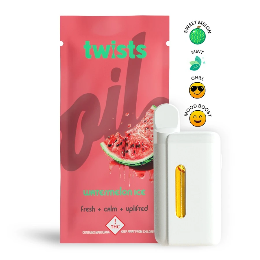 Watermelon Ice Flavor - "Twists" AIO 'Tanker' (4g) - by Oil® — disposable listed on the Herbs 4 You menu