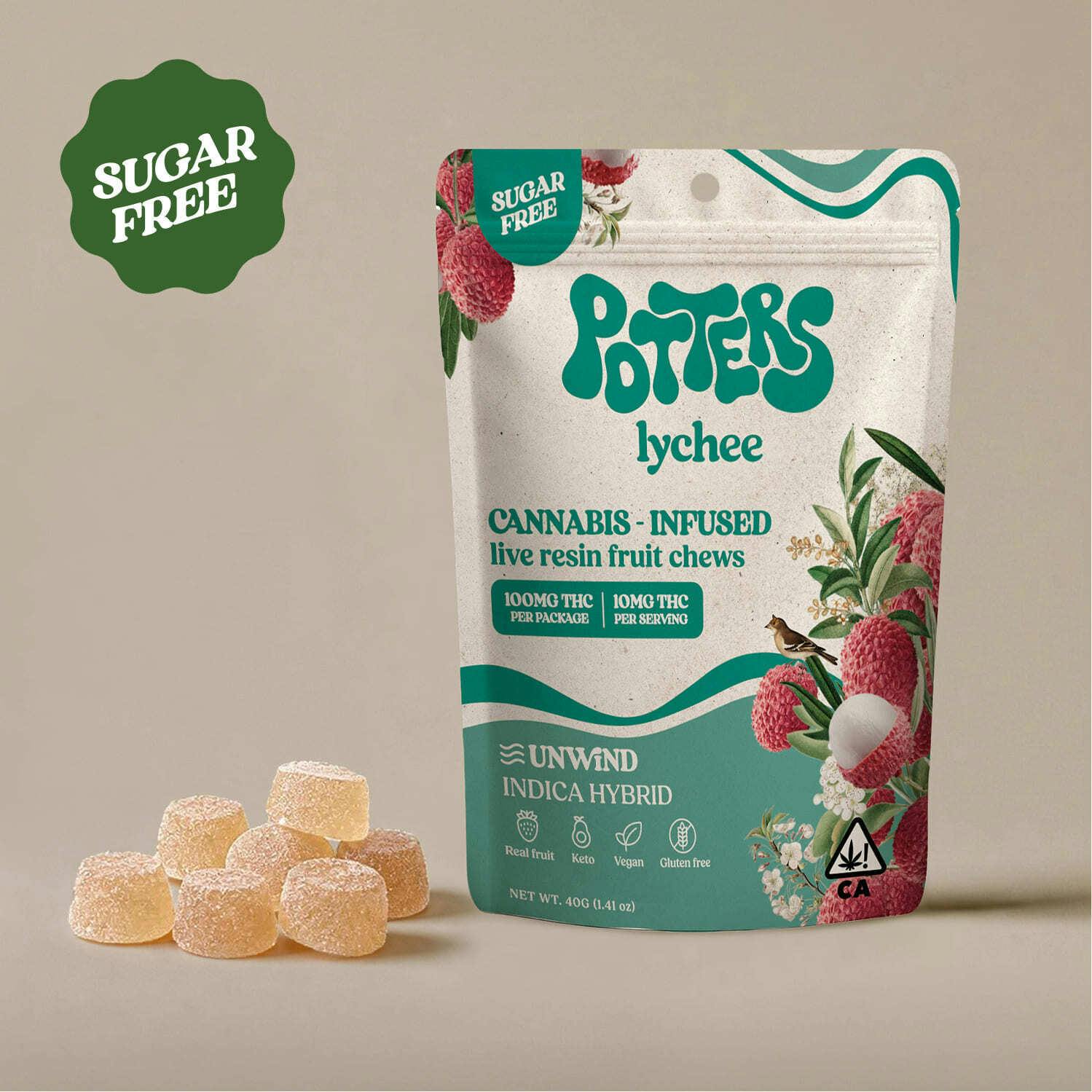 Lychee | Sugar-Free Live Resin Fruit Chews | 100mg THC | 10pk