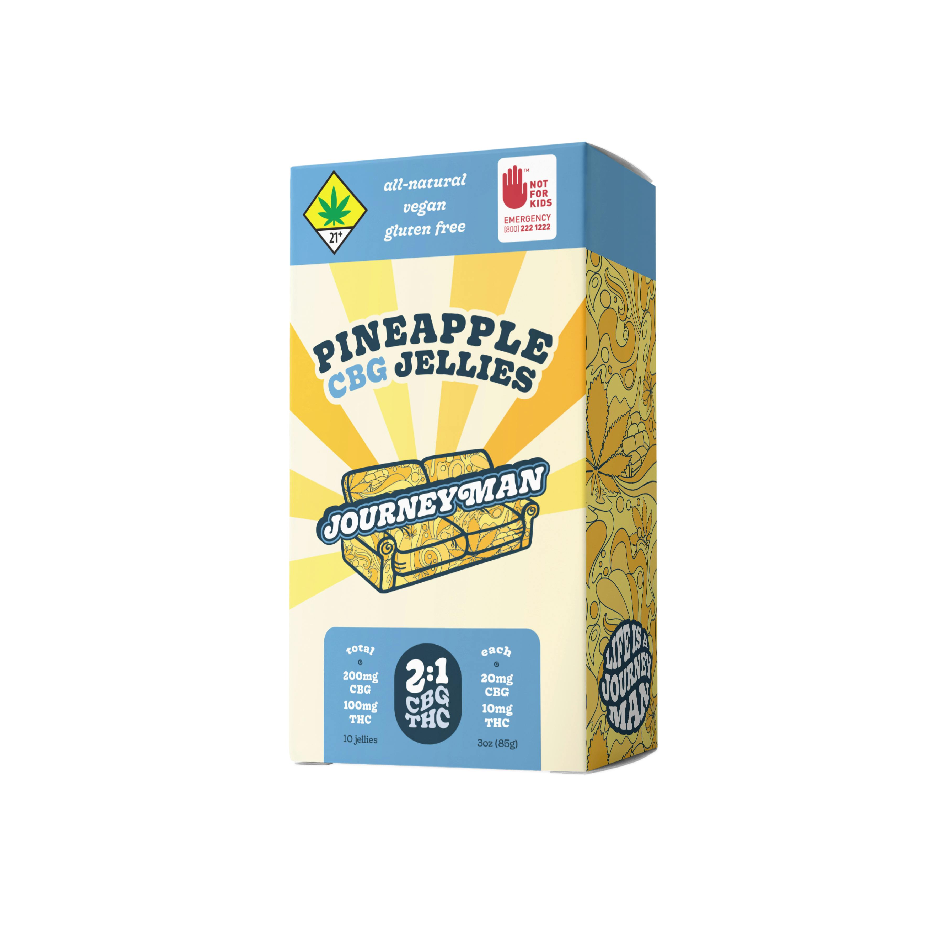 2:1 Pineapple CBG Jellies (200mg CBG/100mg THC)