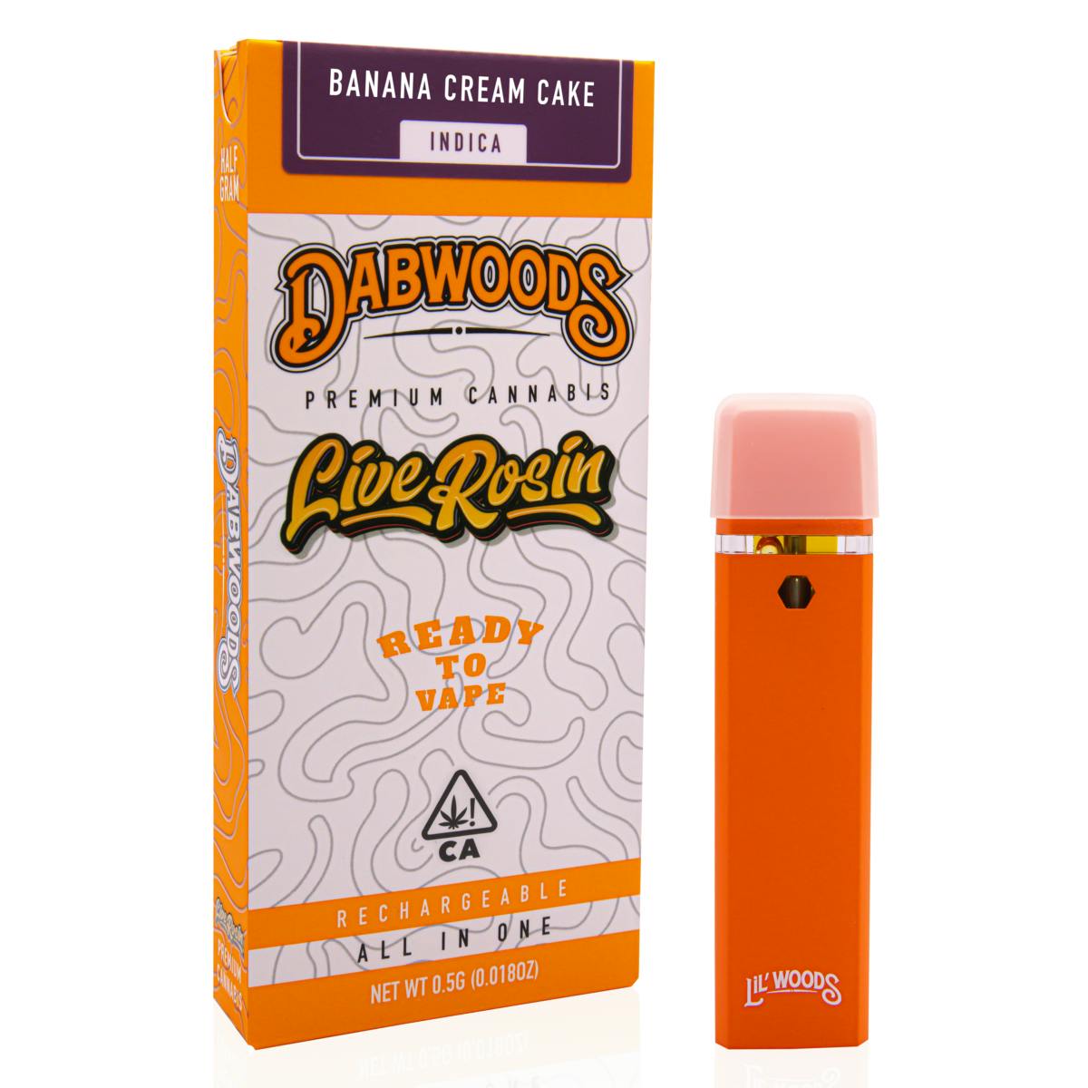 LILWOODS HALF GRAM LIVE ROSIN ALL IN ONE DEVICE BANANA CREAM CAKE - Dabwoods