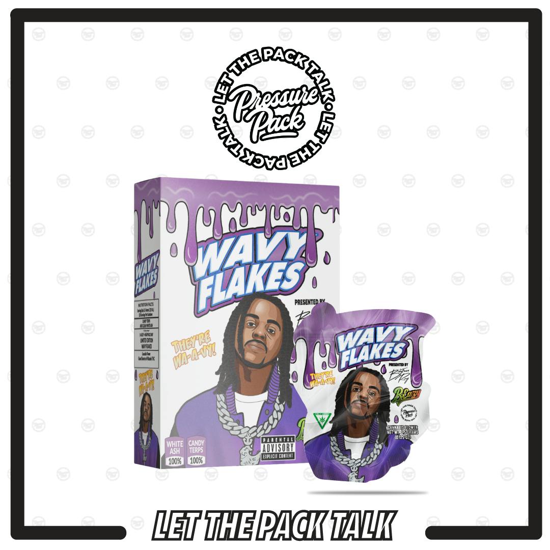 Pressure Pack x Babyface Ray x B-eazy Purple Wavy Flakes Flower 3.5g