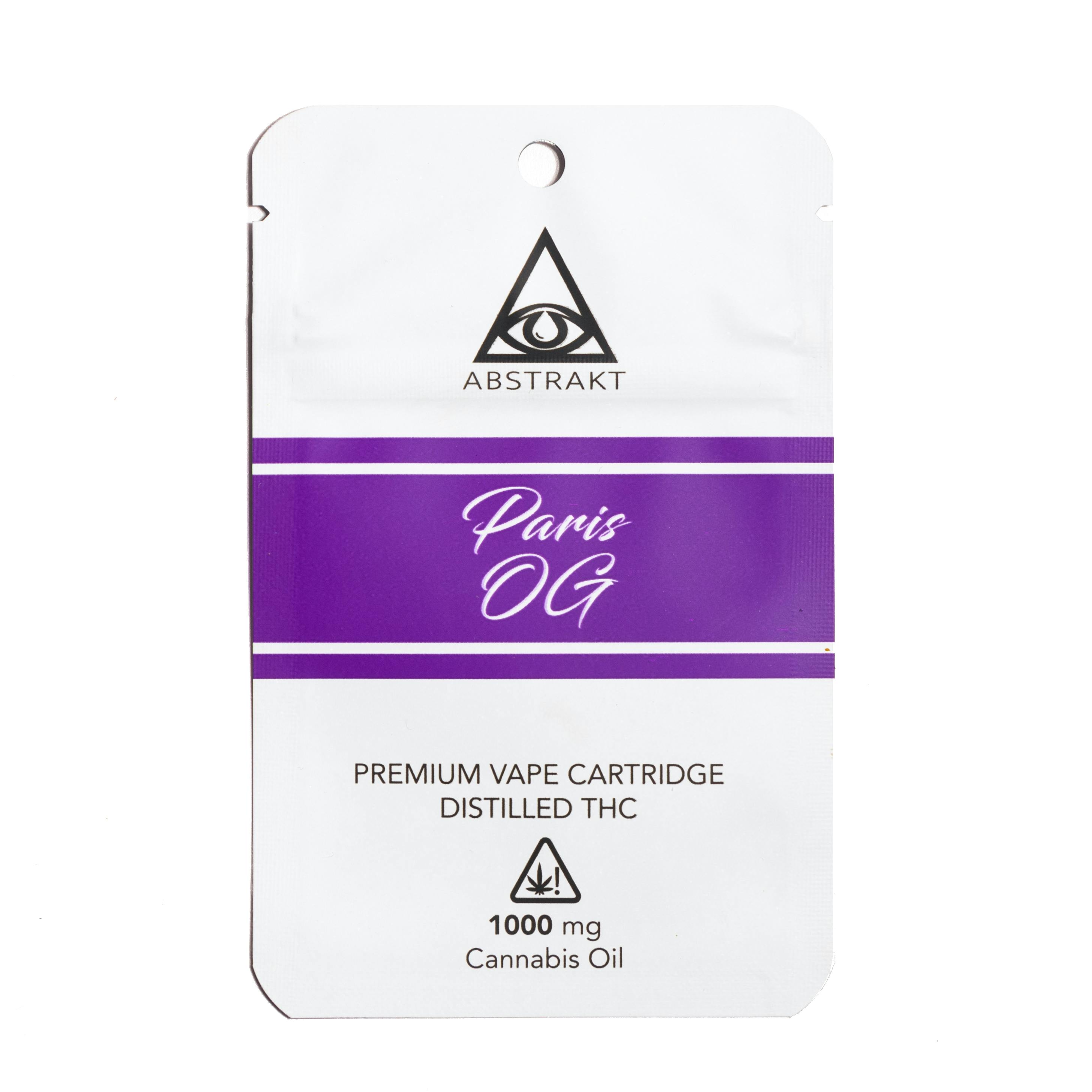 Abstrakt 1g Distillate Vape Cartridge - Paris OG - JARS Cannabis - Laughlin  Delivery | Weedmaps