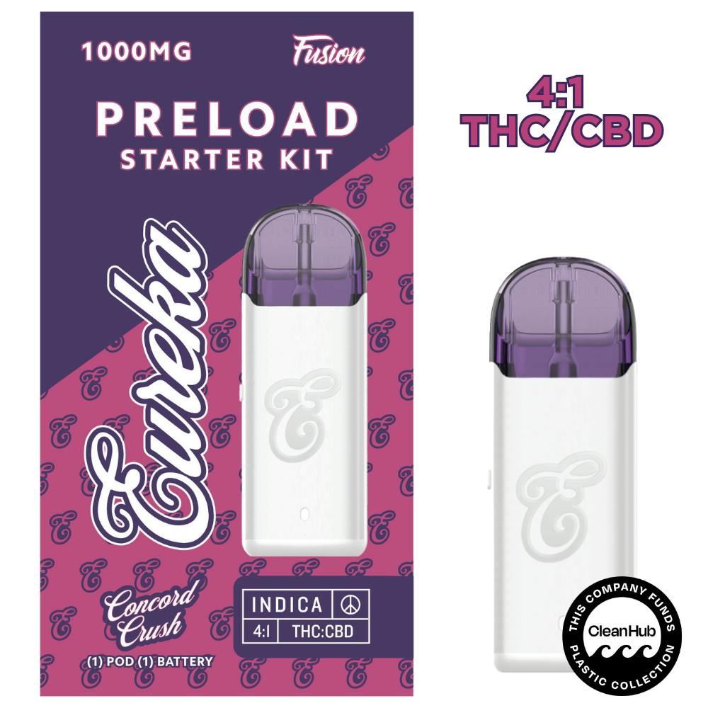 PRELOAD Starter Kit - 1g FUSION - Concord Crush (4:1 THC/CBD) by EUREKA