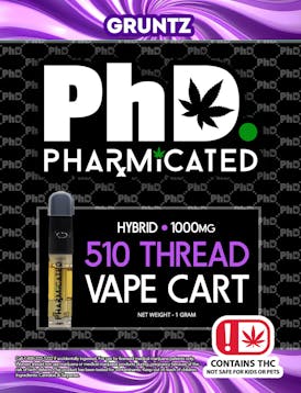 Pharmicated 510 Thread Vape Cart - 1000 mg - Gruntz (H)