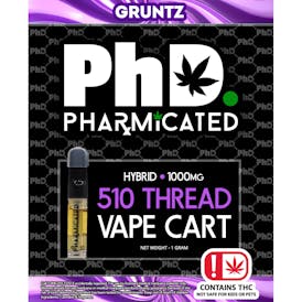 Pharmicated 510 Thread Vape Cart - 1000 mg - Gruntz (H)