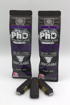 PhD Disposable D9 Vape Cart - 1000 mg - Gruntz (H)
