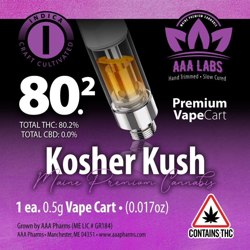 Kosher Kush Cured Resin Vape Cart - 0.5g - AAA Pharms
