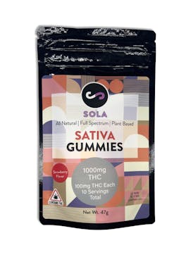 1000mg Sativa Gummies - Blackberry Flavor (Sola Edibles)