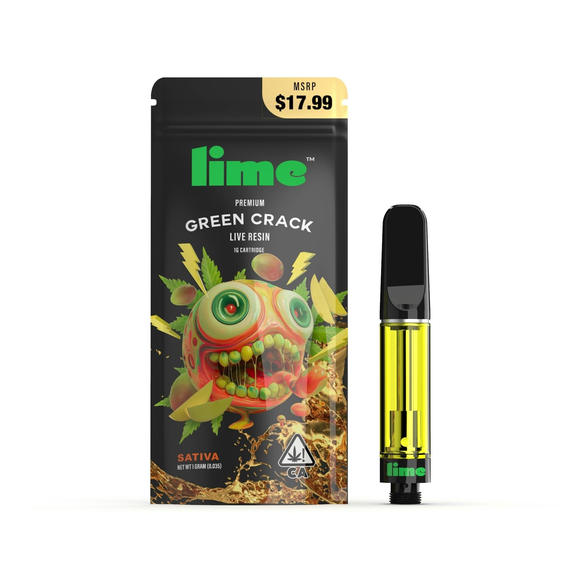 【60％OFF】 Sativa (1.0g Live Resin Cartridge) | Green Crack - Lime リラクゼーショングッズ