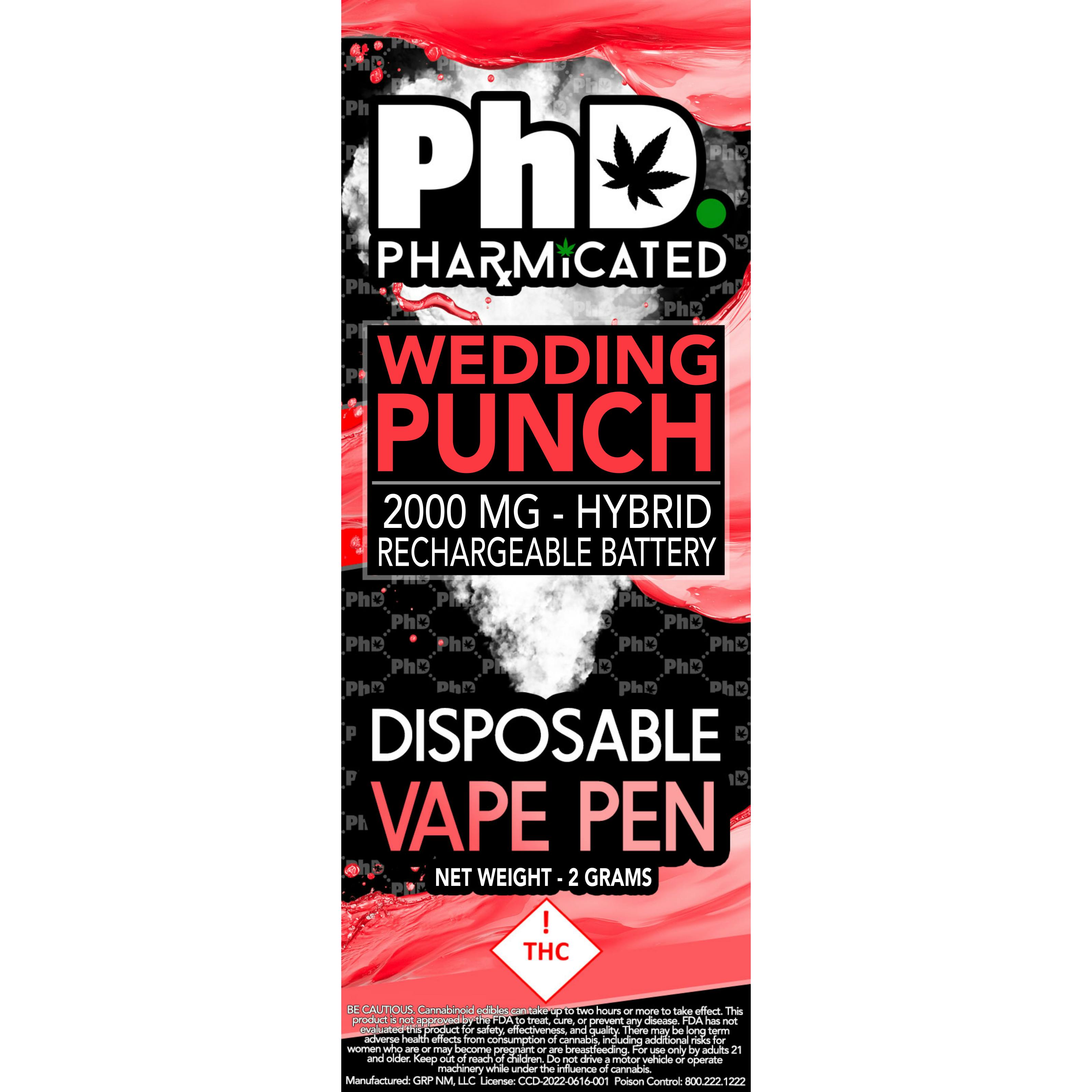 PhD Disposable Vape Cart - 2000 mg - Wedding Punch (H)