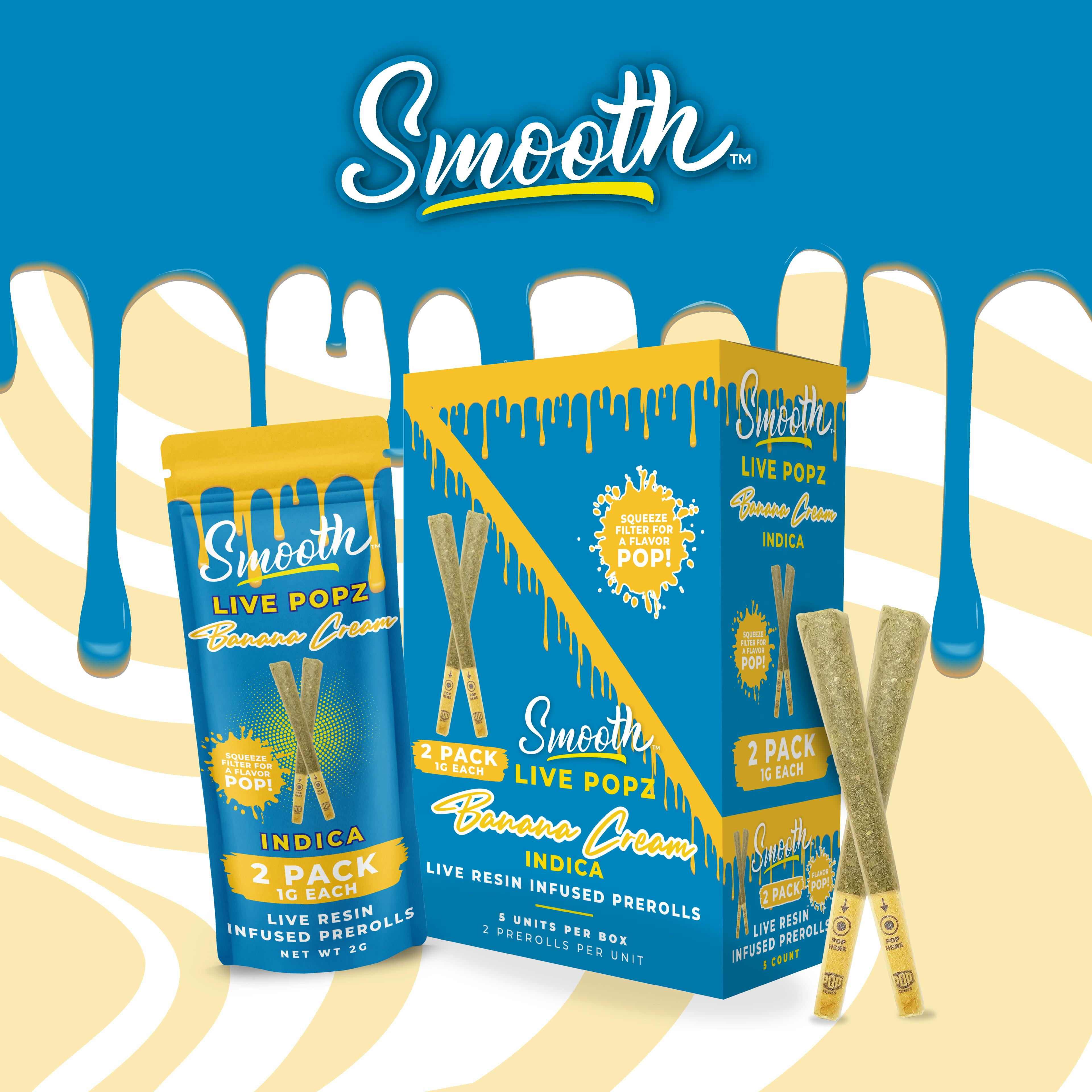 Live Popz - Banana Cream - 2pk - 1g Infused Prerolls
