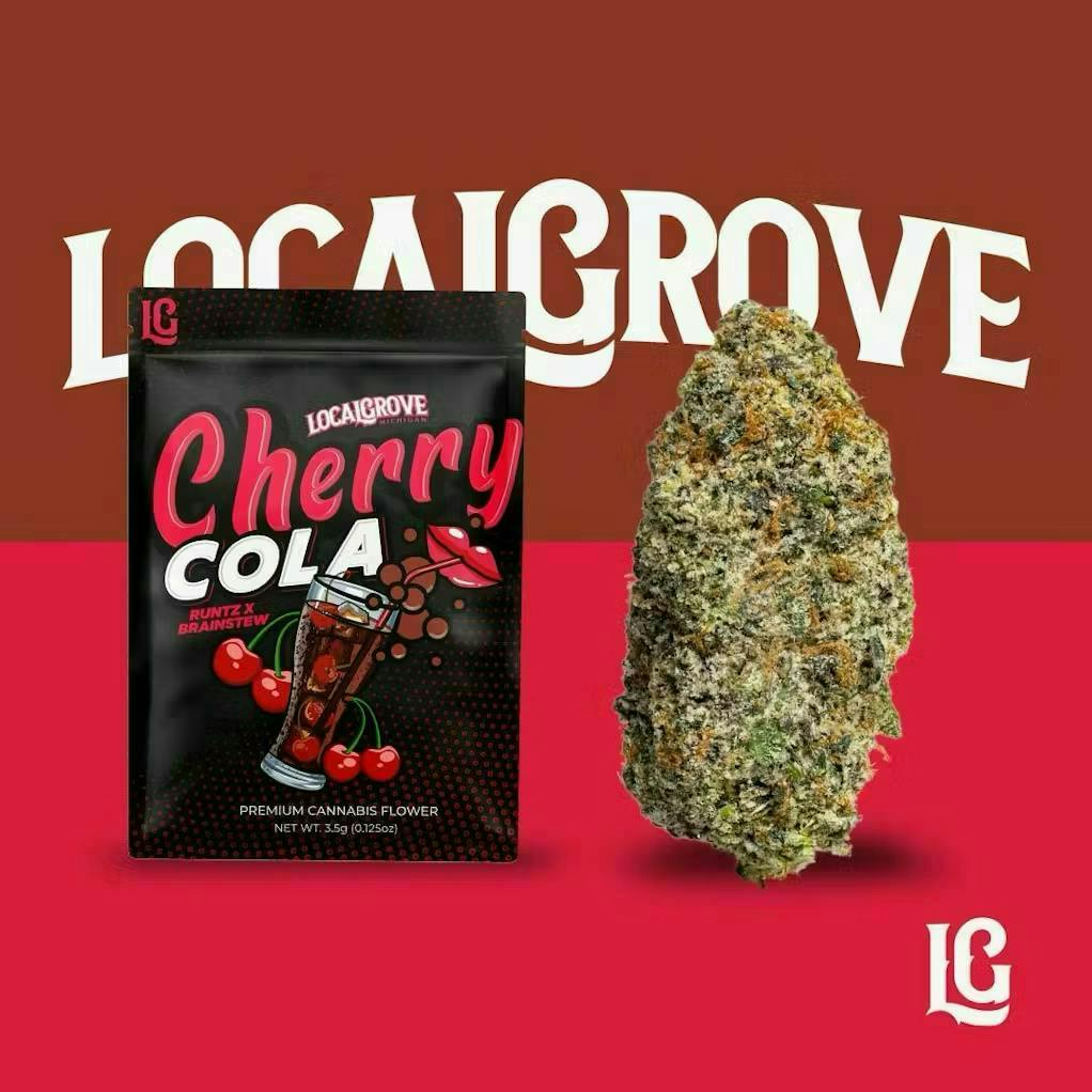 ろんH4CBH 15% Cherry &Cola、アート紙2枚 Local Grove Prepackaged Flower | Cherry Cola | 3.5G - Local Grove