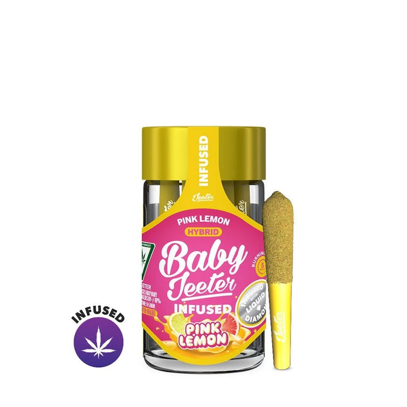 Jeeter Pink Lemon · Baby Infused Minis · 0.5g each · 5pk, Infused Pre-Rolls