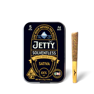 Jetty Extracts - Jetty .5g Garlic Grove x TCB Solventless Infused Pre-Roll 5 Pk