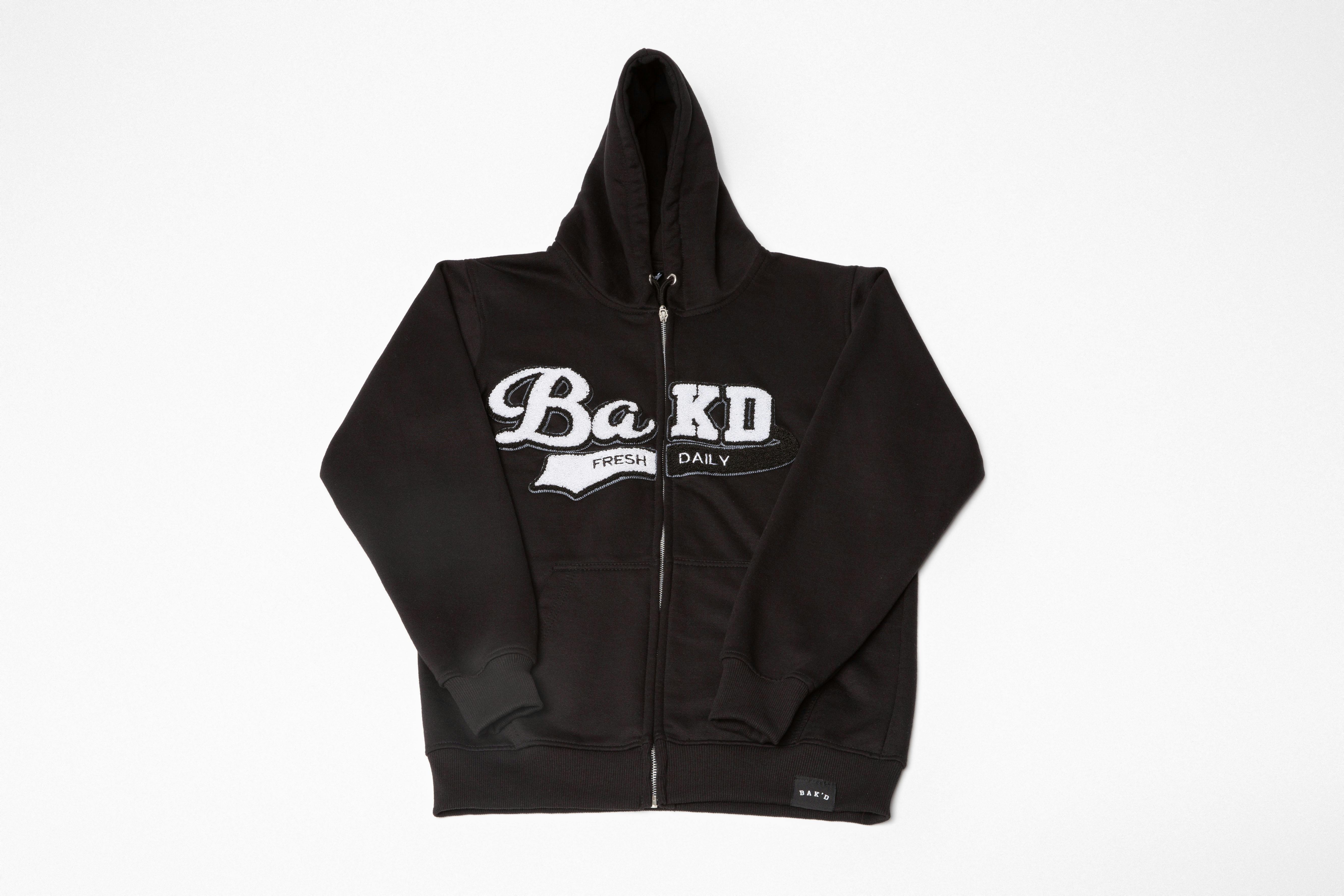 Bak'd Fresh Daily Zip Up Chanel Embroidered Hoodie