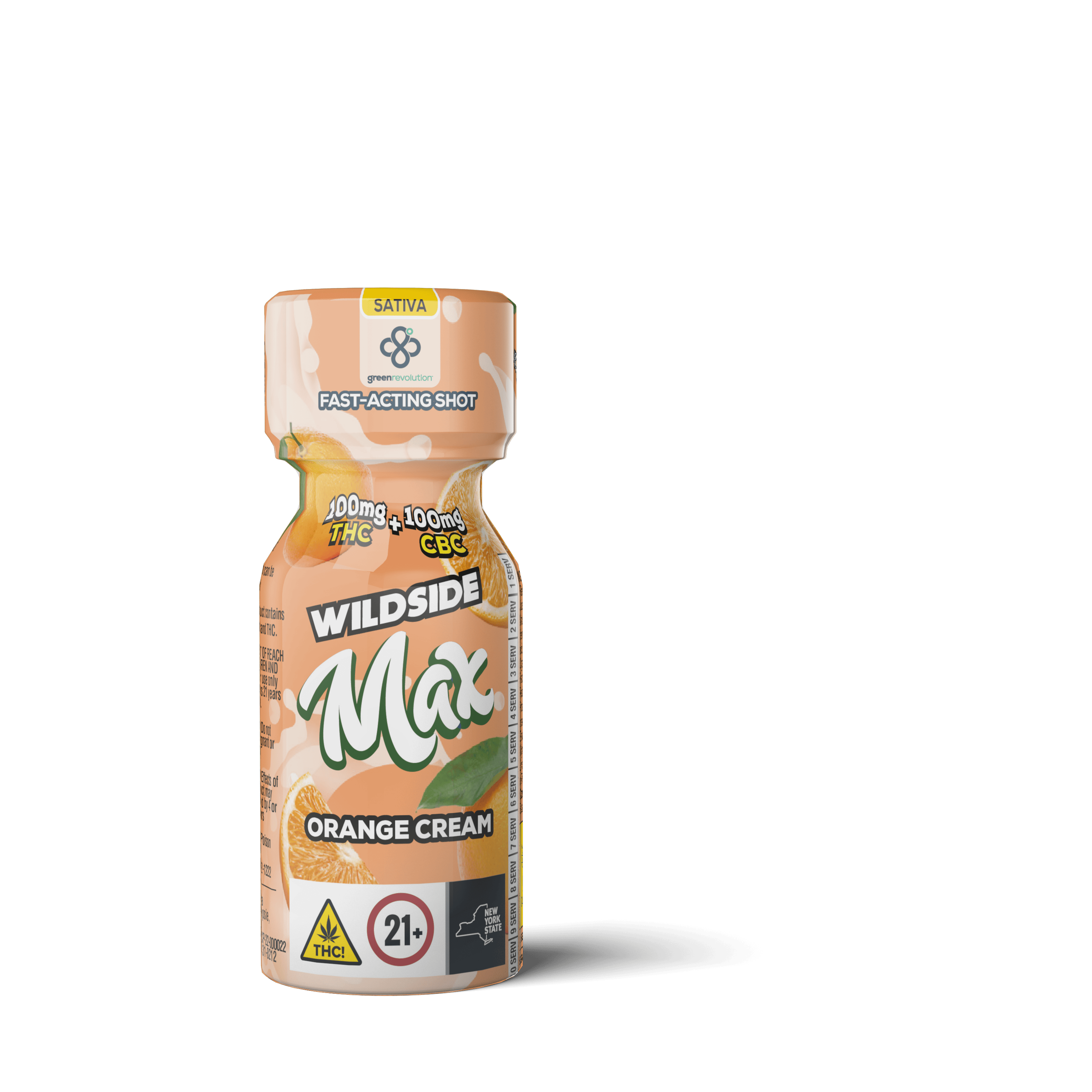 WildSide Max Shots | 1:1 THC:CBC Orange Cream Shot [2oz] - Green