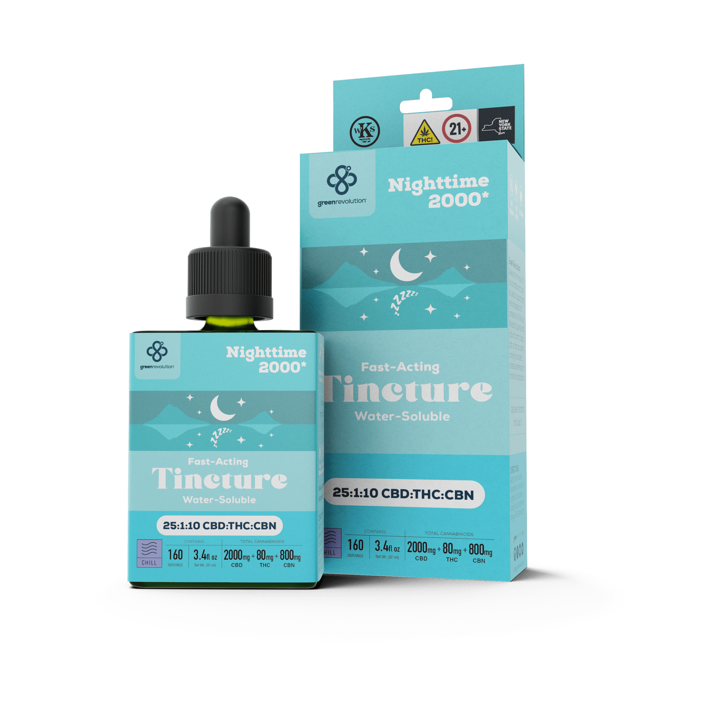 Green Revolution Tincture | Nighttime 2000 25:1:10 CBD:THC:CBN [3.4oz]