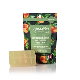 CBC:CBG:THC 1:1:1 Sour Tangerine Scored-Single Piece THC Fruit Chew