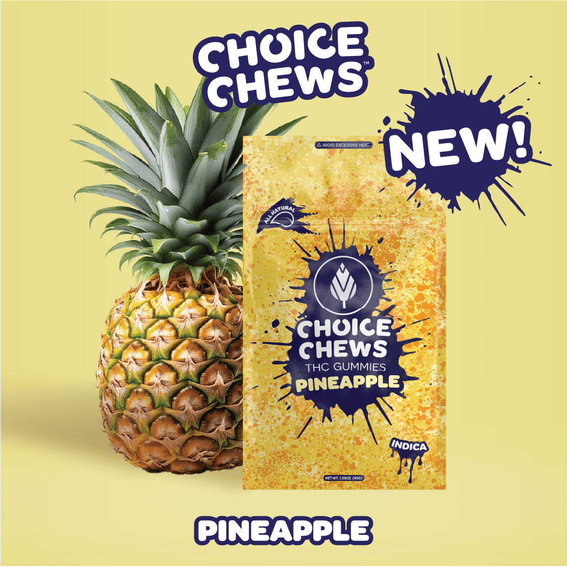 Choice Chews - Pineapple (Indica) - 100mg by Choice Chews