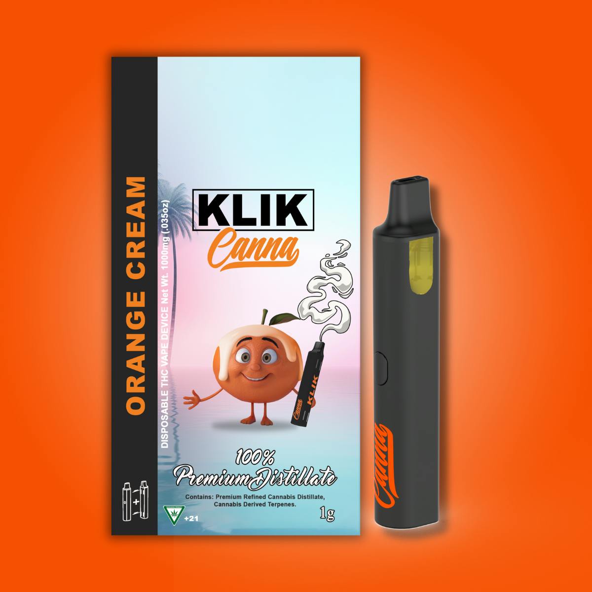 Klik 1g Disposable - Orange Cream