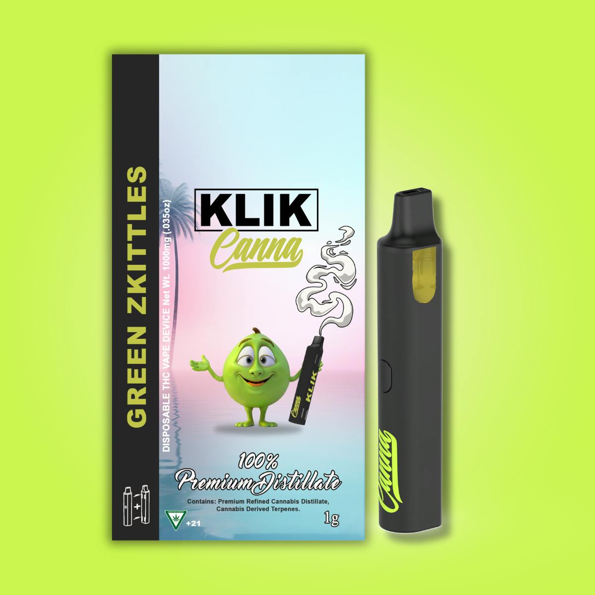 Klik 1g Disposable - Green Zkittles