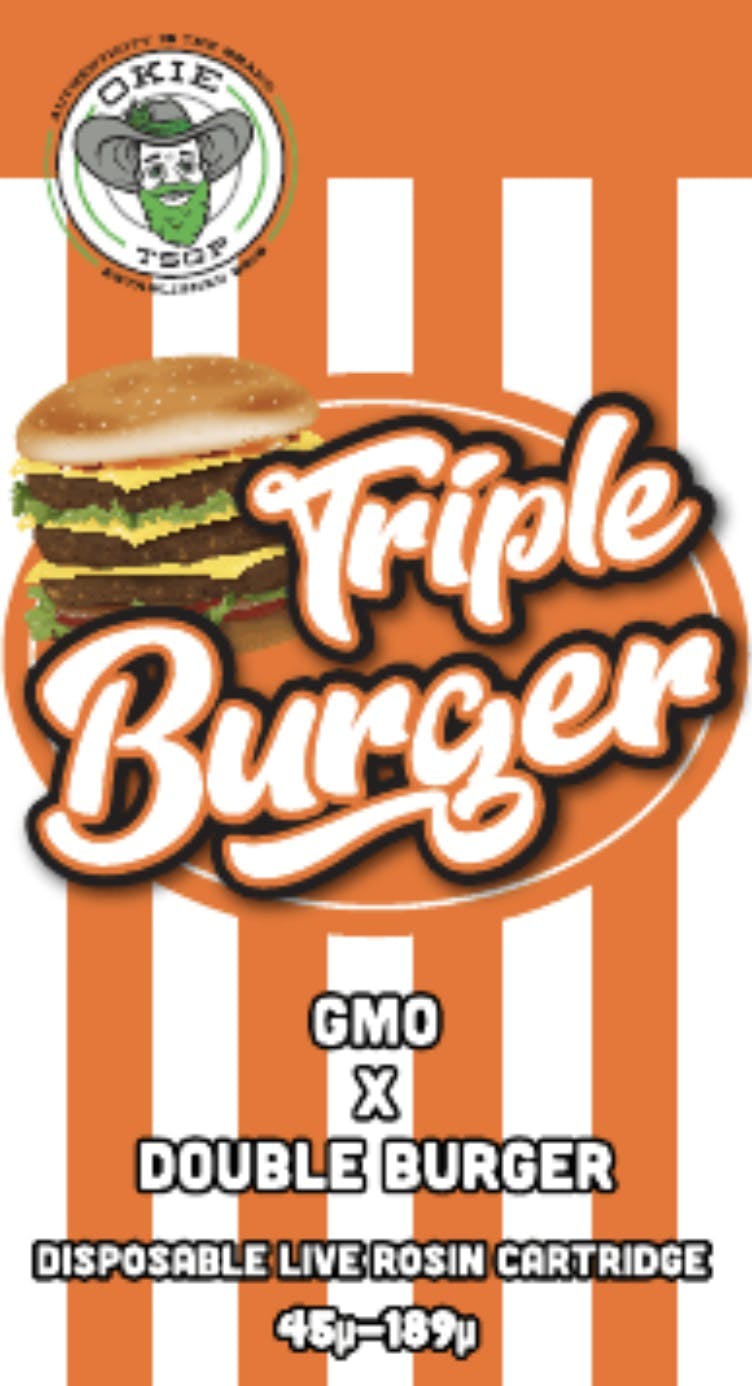 Triple Burger - 45µ-189µ - 0.5g Disposable Live Rosin Cart by Okie TSGP