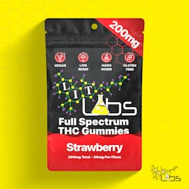 200mg Rosin + Resin Full Spec Gummy - Strawberry 10pcs x 20mg