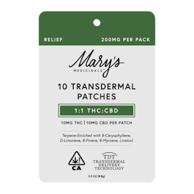 10-Pack Relief (1:1) Transdermal Patches (CA)