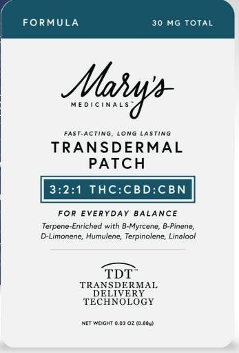 Formula (3:2:1) Transdermal Patch (CO) - Mary's Medicinals™