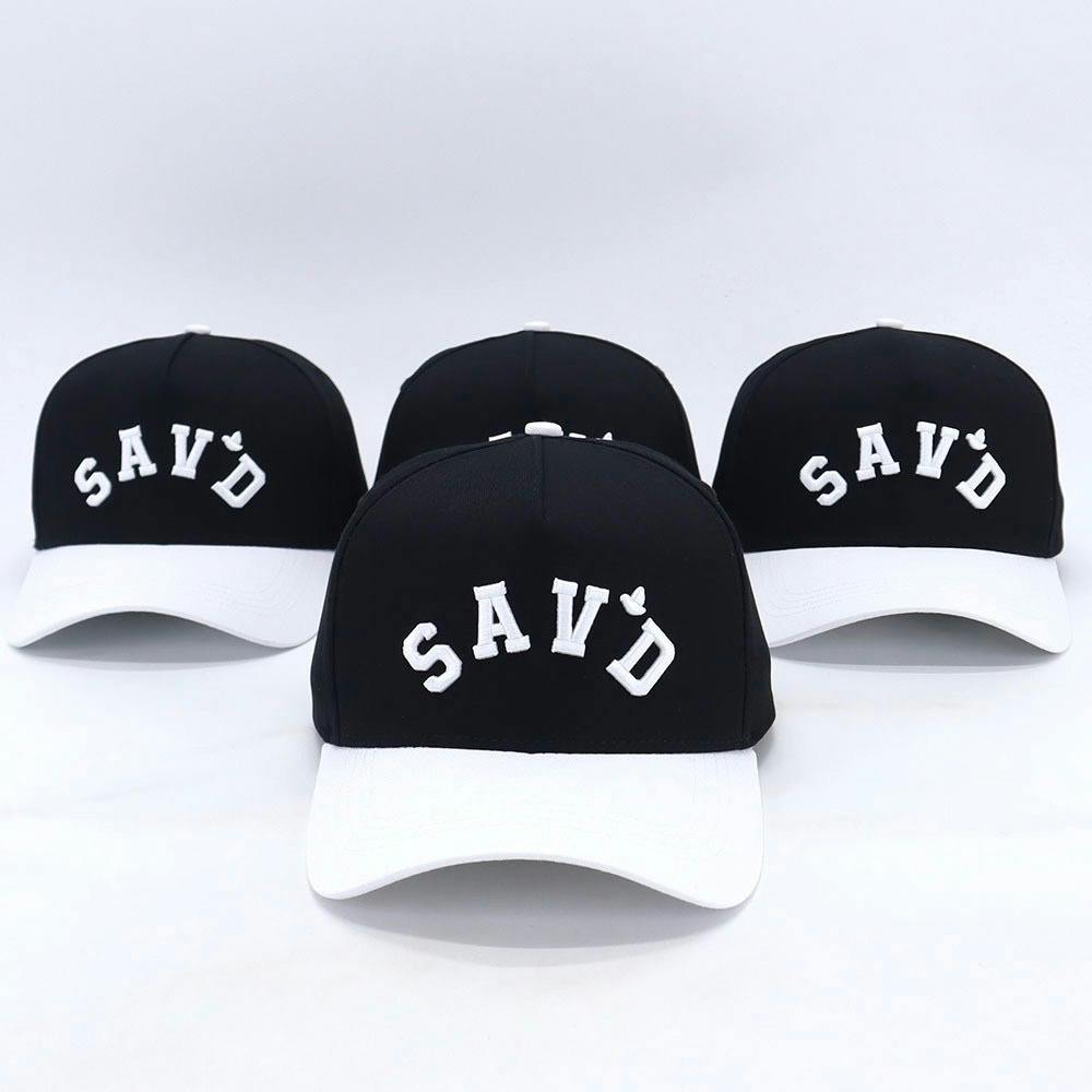 Sav'd Classic Snapback Hat -Black/White