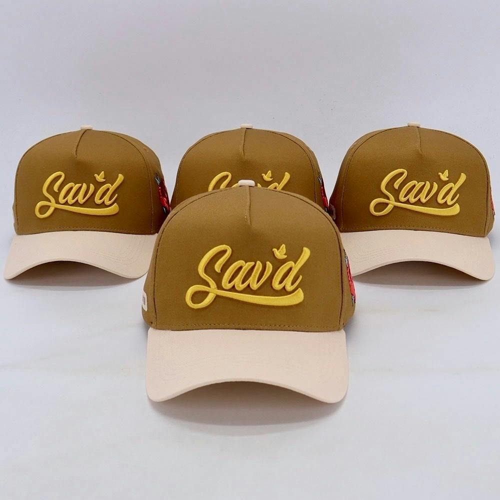 Sav'd By Grace Snap Back Hat -Mocha w/ Gold