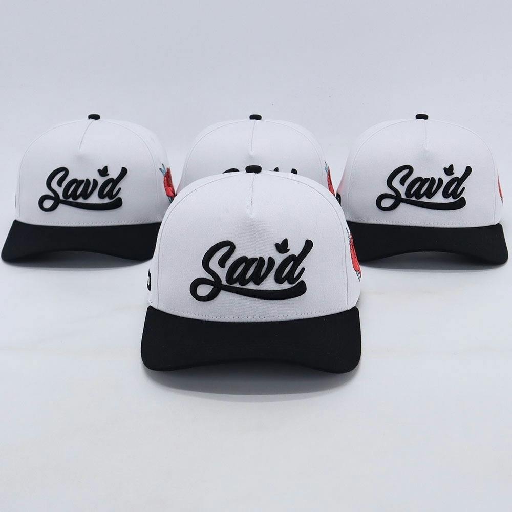 Sav'd By Grace Snap Back Hat -White w/ Black