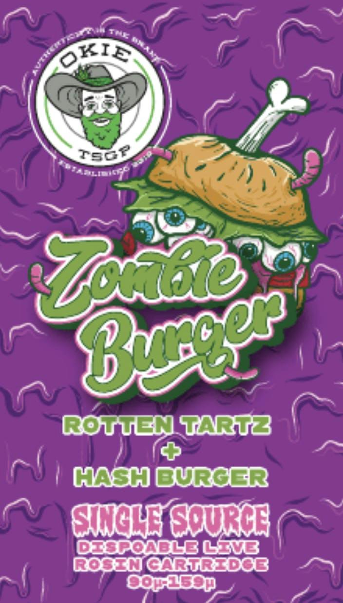 Zombie Burger - 90µ-159µ - 0.5g Disposable Live Rosin Cart by Okie TSGP