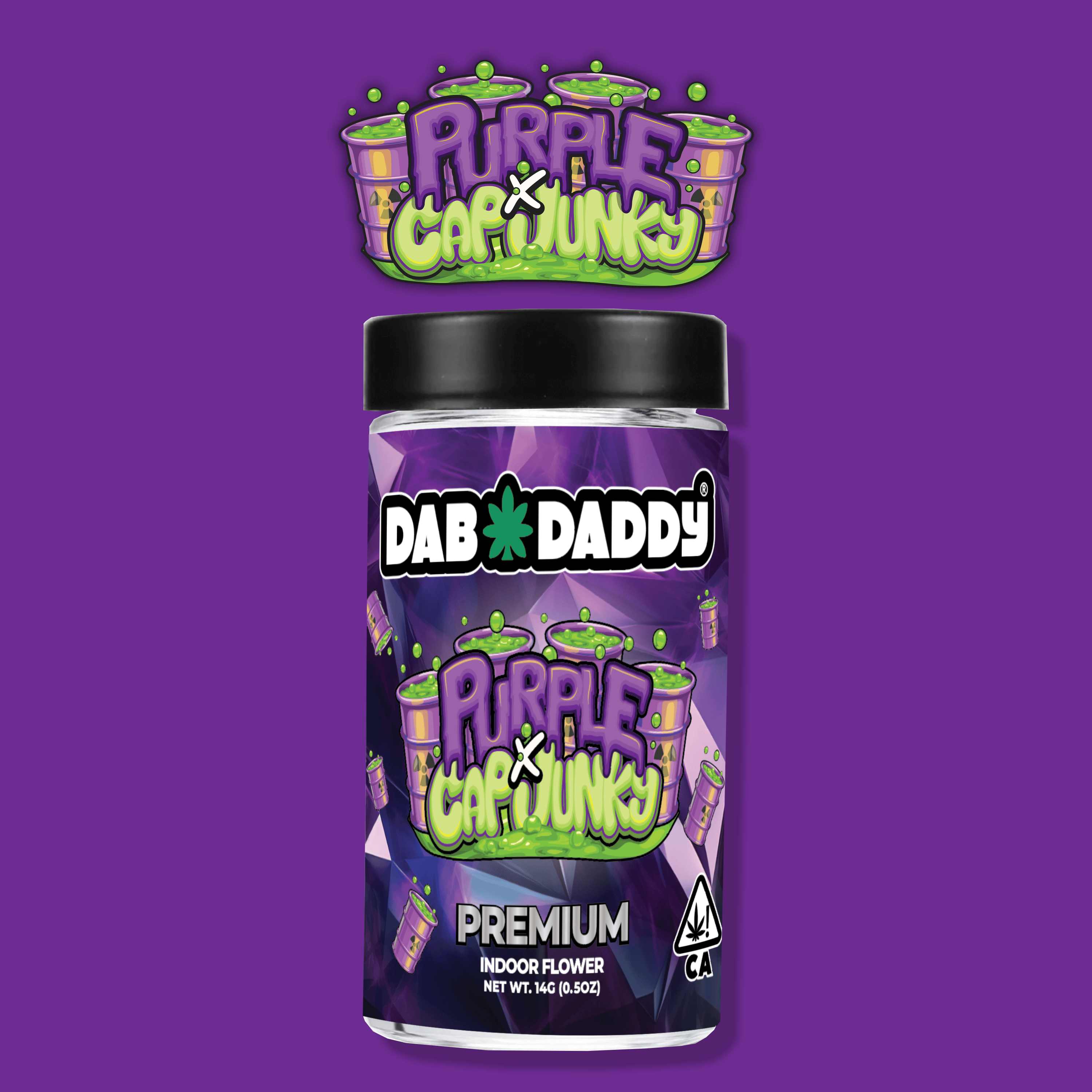 Purple X Cap Junky Flower Dab Daddy® 14g Premium Indoor Flower