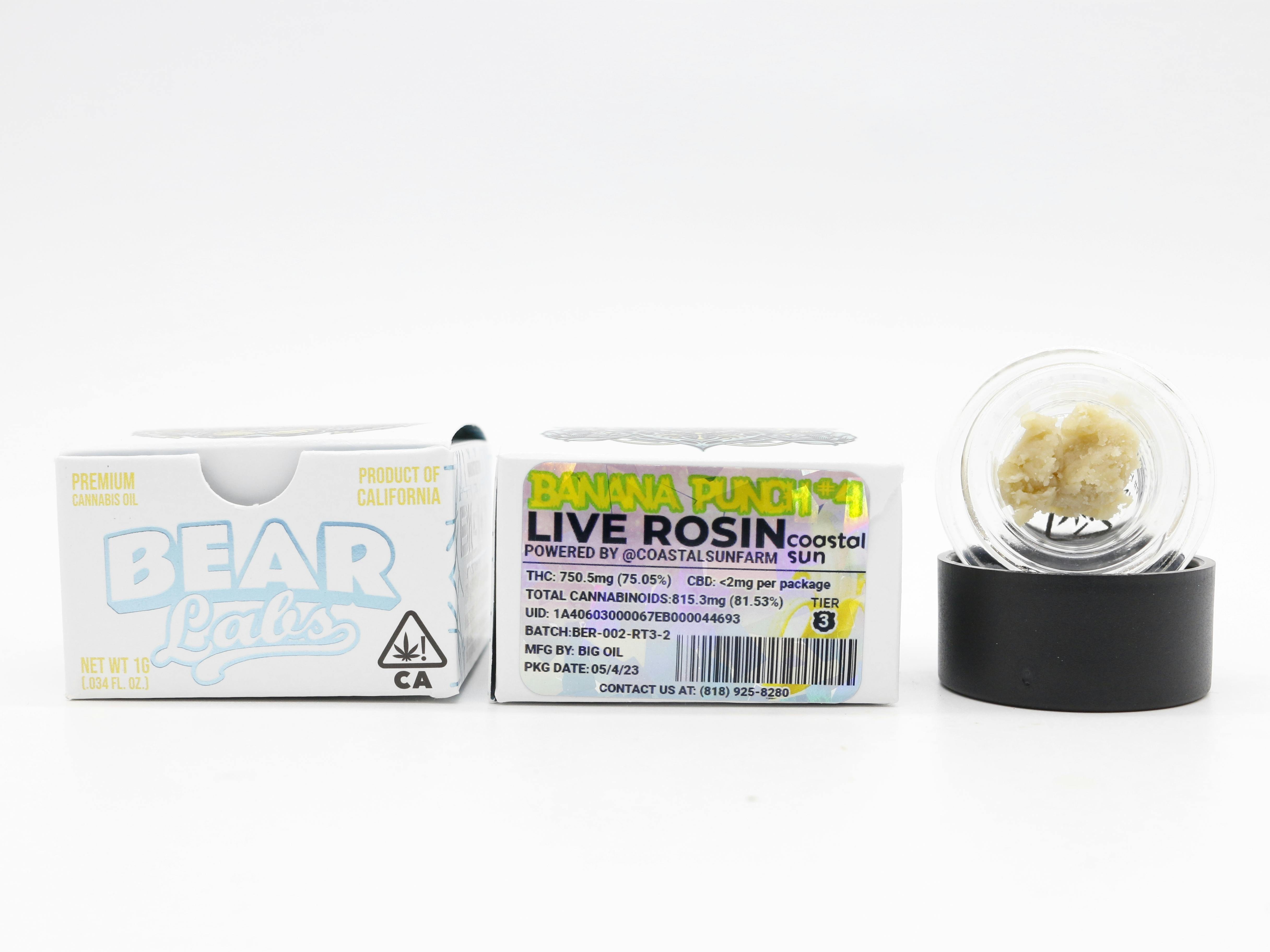 Banana Punch #4 T3 Live Rosin - 1g - Bear Labs