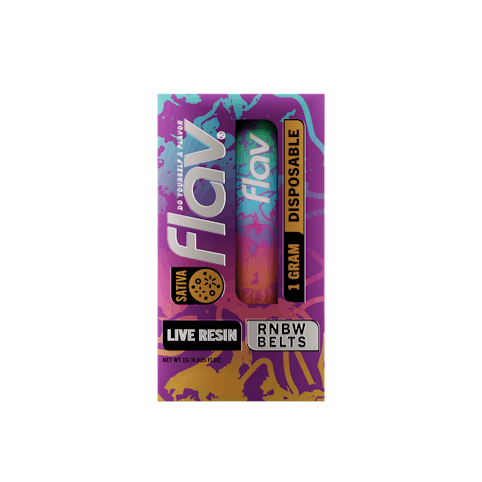 Flav - RNBW Belts - Live Resin Disposable - (Vape Pen) 1.0g- | Flav  vvv9 front