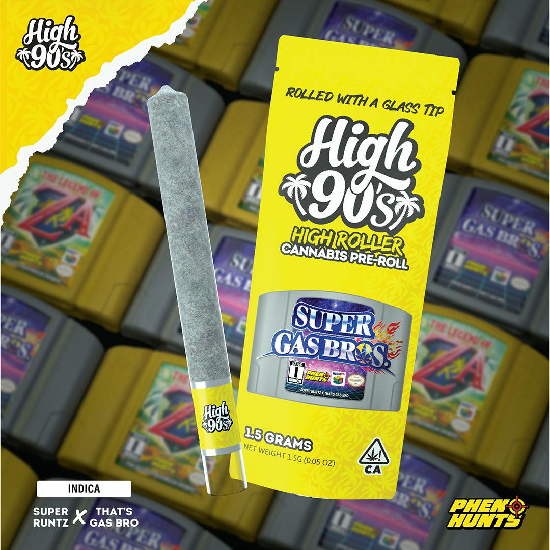 High 90s : Super Gas Bros 1.5g High Roller Pre-Roll - HIGH 90s