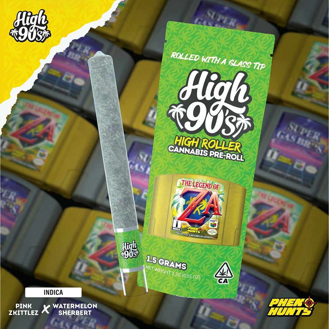 High 90s : The Legend of ZA 1.5g High Roller Pre-Roll - HIGH 90s