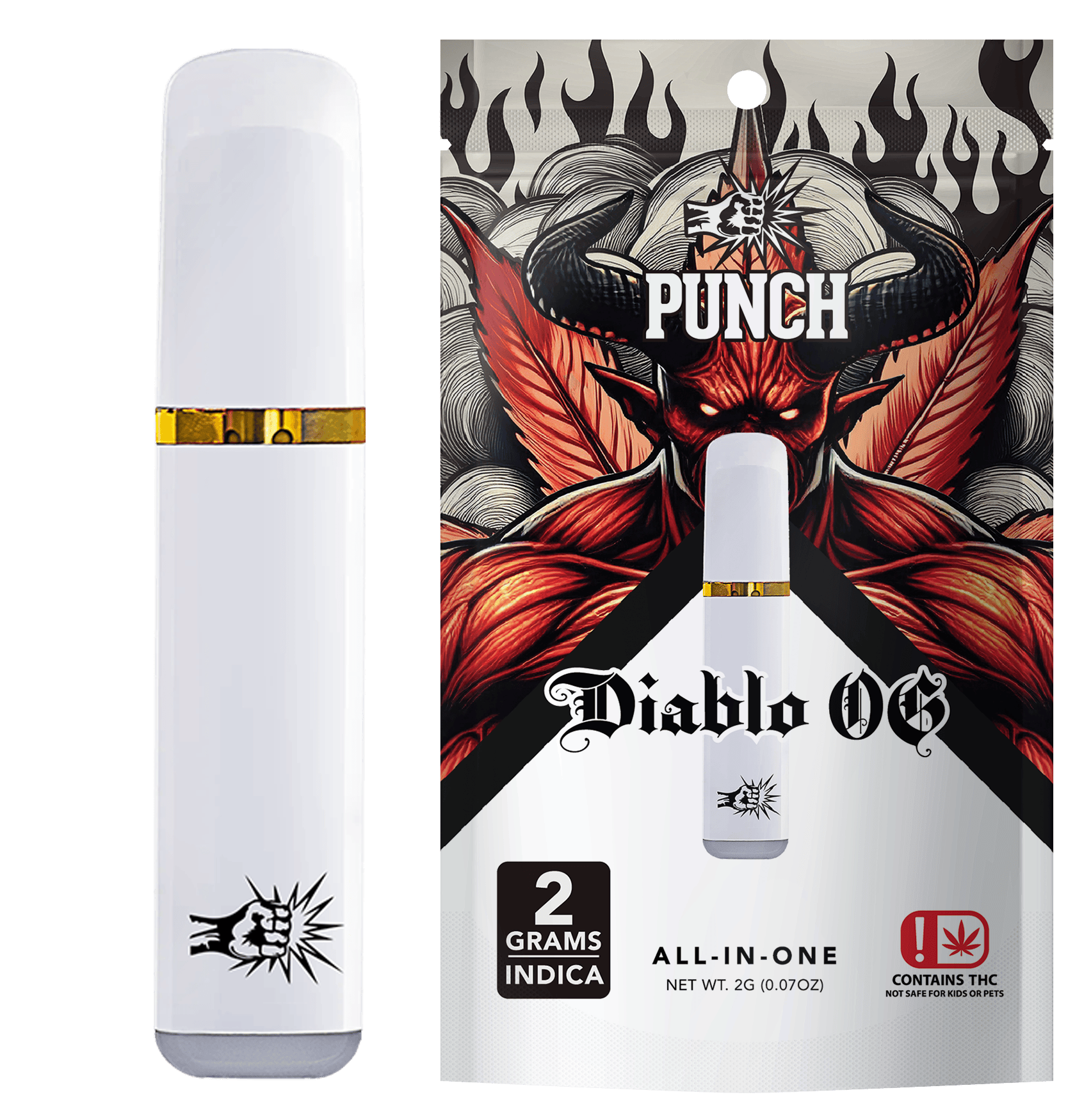 Punch | Diablo OG | Indica | Distillate AIO | 2g | OK