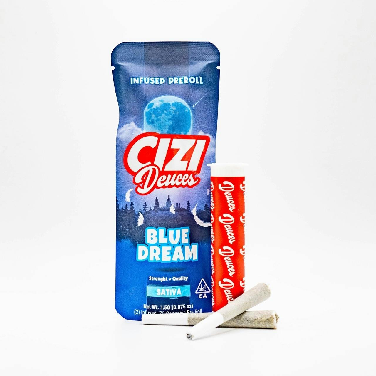 CIZI - DEUCES - BLUE DREAM - (2) .75 INFUSED PRE-ROLLS