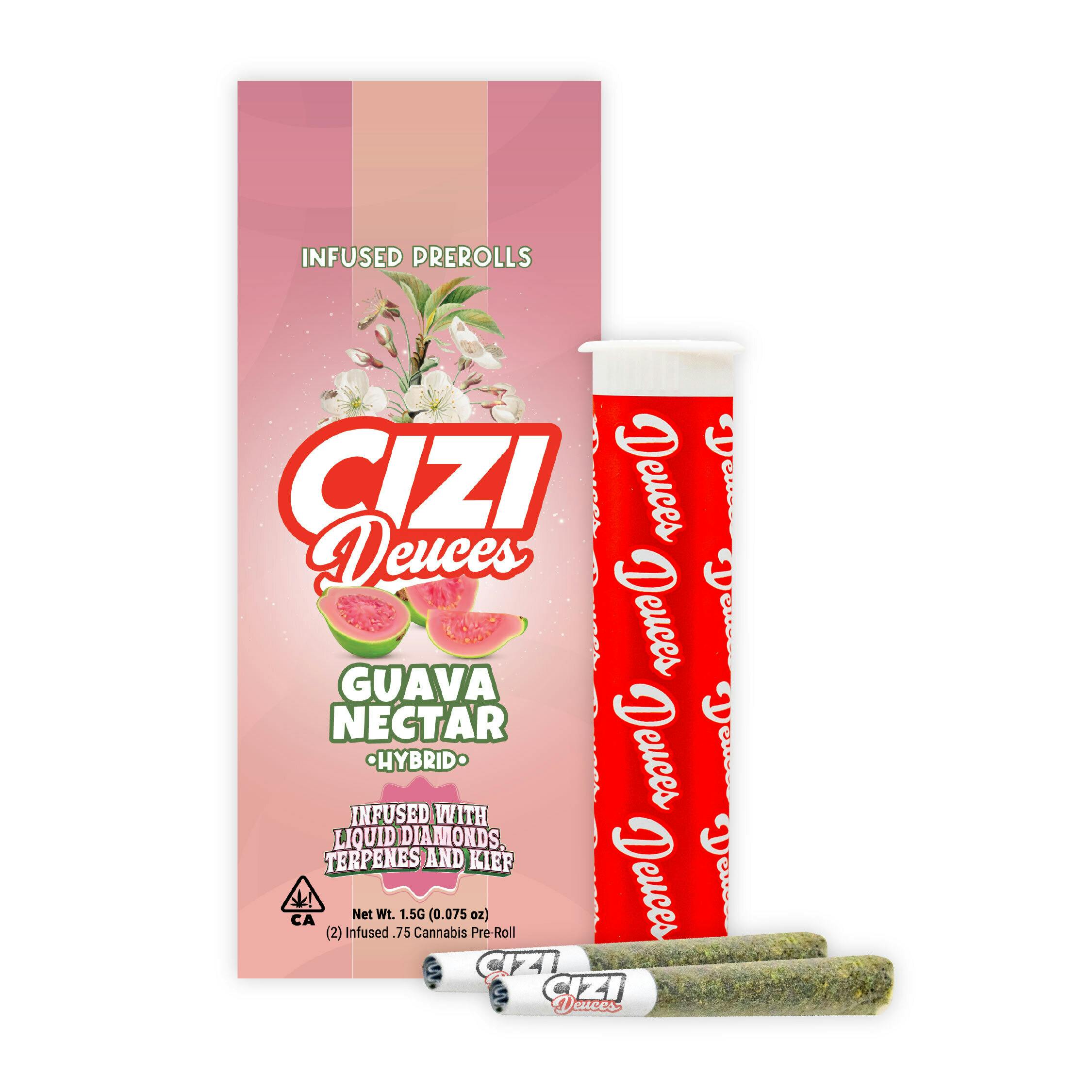 CIZI - DEUCES - GUAVA NECTAR - (2) .75 INFUSED PRE-ROLLS