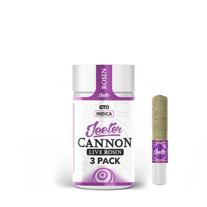 Jeeter GTO · Live Rosin Cannons · Infused Minis · 0.5g each · 3pk, Infused Pre-Rolls