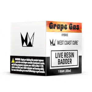 WEST COAST CURE - WCC Live Resin Badder 1g - Grape Gas 76%