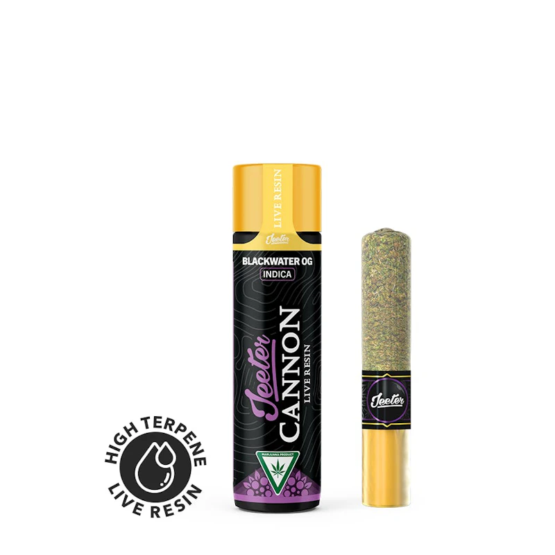 Jeeter Blackwater OG · Live Resin Cannon · Infused Joint · 1.3g, Infused Pre-Rolls