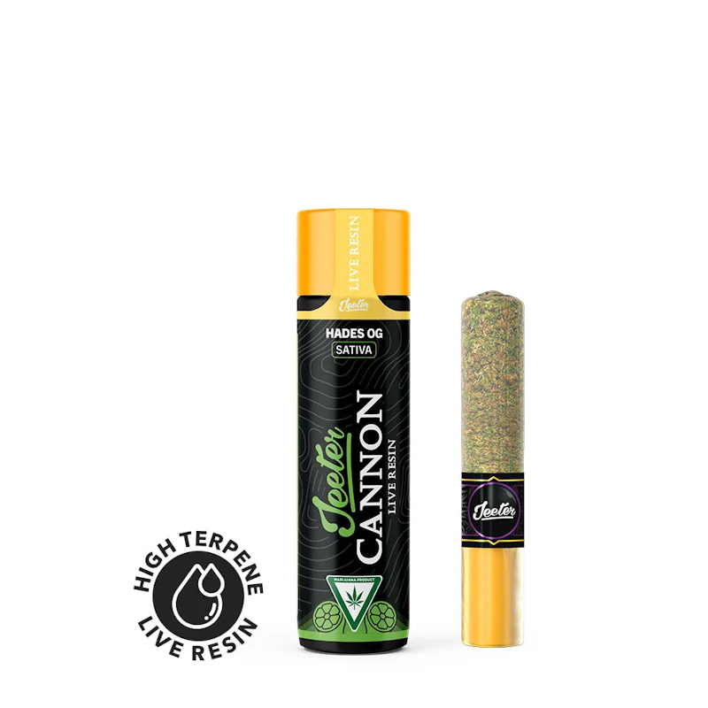Jeeter Hades OG · Live Resin Cannon · Infused Joint · 1.3g, Infused Pre-Rolls
