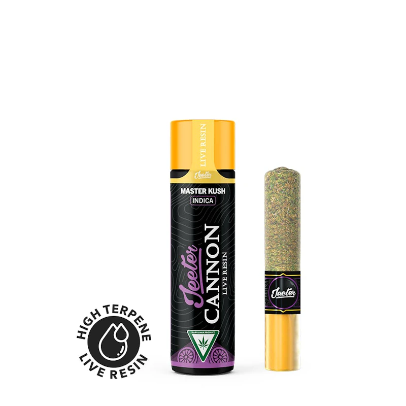 Jeeter Master Kush · Live Resin Cannon · Infused Joint · 1.3g, Infused Pre-Rolls