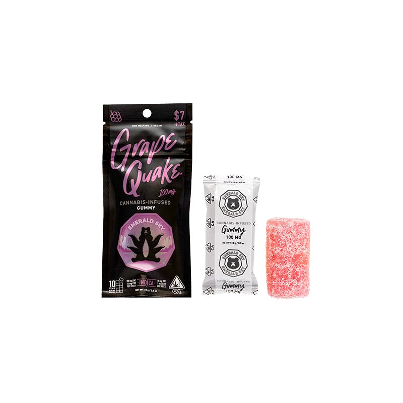 Emerald Sky Single Gummy - Grape Quake 100mg - Emerald Sky